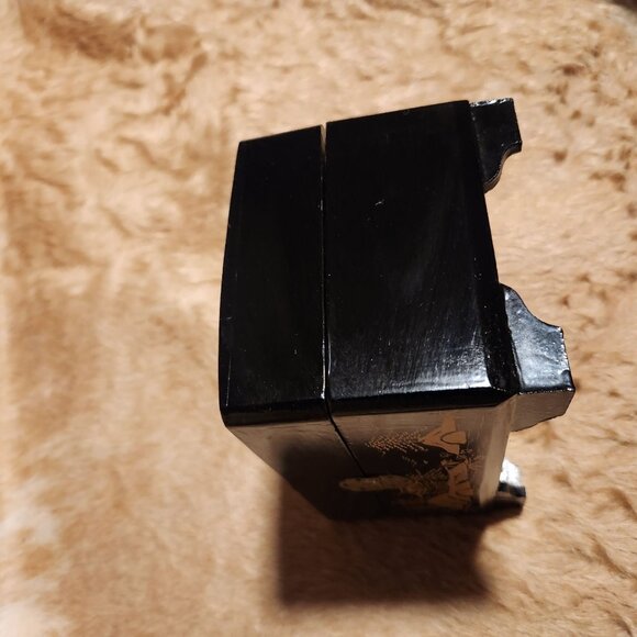 Antique Japanese Lacquered Music Box With Geisha Ballerina & Scenic Design Shell - Picture 10 of 14